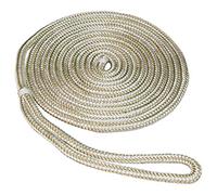 SeaSense Braid Dock Line, 1/2" X 20', Gold/White Ligne de Quai en Nylon à Double Tresse, 1,27 cm x 6,1 m, doré/Blanc