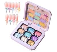 Seashell Art Textured Sticker - Palette de gel à 9 grilles sans lavage | 22,5 g Poids net | Palette de 9 couleurs solides | Gel de sculpture sans essuyage et dégradé avec outils éponge pour la