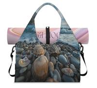 Seashell Ocean Beach Sac de sport avec compartiment à chaussures Sac fourre-tout pour la gym, le yoga, les voyages, couleur, L, Sac de voyage