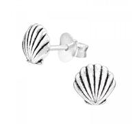 Seashell stud earring | argent sterling 925, 6x6 mm, sans nickel, écrin cadeau, coquillage sculpté