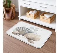 Seashell Tapis de bain à séchage rapide, absorbant, antidérapant, en flanelle, lavable pour salle de bain, toilettes, toilettes, décoration 40,6 x 61 cm