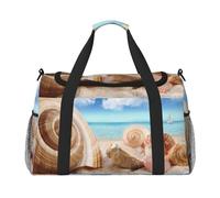 Seashells by The Seashore Print Sac de sport pour femme - Sac de voyage pour homme, petit et moyen sac de week-end pour femme, sac de sport