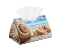 Seashells By The Seashore Sac à mouchoirs en cuir lisse, résistant à l'usure, imperméable, boîte à mouchoirs décorative montée sur voiture, convient pour la maison et le travail.