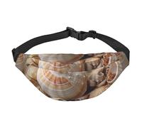 Seashells by the Seashore Sac banane pour homme et femme Sac banane à bandoulière pour tous les endroits avec sangle réglable Sac de poitrine décontracté pour randonnée en plein air cyclisme Noir