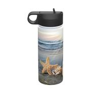 Seashells On The Beach Printing Bouteille d'eau isotherme de voyage en acier inoxydable 532 ml