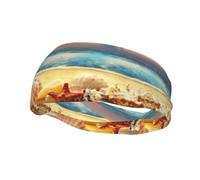 Seashells On The Sandy Beach Healthy Sports Decorative Fashion Sports Bandeau absorbant la transpiration Bandeau Bonne élasticité Peut être utilisé en toutes saisons, les hommes et les femmes peuvent