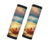 Seashells On The Sandy Beach Lot de 2 housses de poignée de valise, antidérapantes, résistantes à l'usure, couleur tendance, lot de 2.