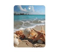 Seashells Starfish on Beach Désodorisant pour voiture à suspendre, tablettes d'aromathérapie parfumées longue durée, cartes parfumées carrées pour véhicules, chambre à coucher, armoire, style noir