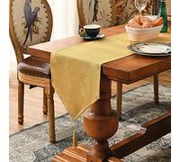 SEASHORE TREE Chemin de Table de qualité supérieure - Décoration de Table Moderne - Collection Unie - pour Toute l'année - Printemps et Automne - Doré - 35 x 130 cm