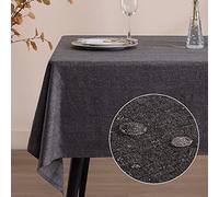 SEASHORE TREE Nappe en lin en bouteilles de cola, nappe en lin écologique, aspect lin, imperméable, renouvellable, anti-taches, lavable, anti-taches, rectangulaire, 140 x 180 cm