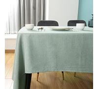 SEASHORE TREE Nappe rectangulaire Anti-tâches et imperméable, en Tissu avec Aspect Lin Lavable en Machine pour Pâques, Printemps, de Restaurant，de café et d'hôtel-145 * 215cm, Vert Clair