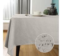 SEASHORE TREE Nappe rectangulaire Anti-tâches et imperméable en Tissu microvelouté avec Aspect Lin Lavable en Machine pour Maison, Restaurant café et hôtel-140 * 240cm, Beige Microvelouté