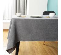 SEASHORE TREE Nappe rectangulaire Anti-tâches et imperméable en Tissu microvelouté avec Aspect Lin Lavable en Machine pour Maison, Restaurant café et hôtel-145 * 215cm, Gris Microvelouté