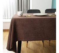 SEASHORE TREE Nappe rectangulaire Anti-tâches et imperméable en Tissu microvelouté avec Aspect Lin Lavable en Machine pour Maison, Restaurant café et hôtel-140 * 180cm, Marron Microvelouté