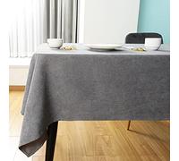 SEASHORE TREE Nappe rectangulaire Anti-tâches et imperméable en Tissu microvelouté avec Aspect Lin Lavable en Machine pour Maison, Restaurant café et hôtel-140 * 240cm, Gris Microvelouté