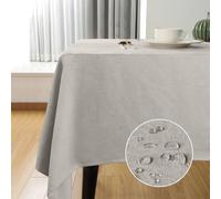 SEASHORE TREE Nappe rectangulaire Anti-tâches et imperméable en Tissu microvelouté avec Aspect Lin Lavable en Machine pour Maison, Restaurant café et hôtel-120 * 120cm, Beige Microvelouté