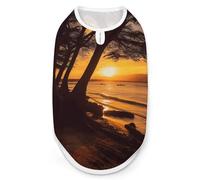 Seashore Trees Sunset Chemise pour chien à séchage rapide Respirant T-shirt doux et extensible sans manches pour chien L