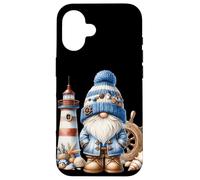 Seaside Boat Captain GNOME for Men with Lighthouse at Ocean Coque pour iPhone 16