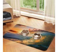 Seaside Grand Waves Tapis d'alimentation pour chat Motif marée