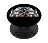 Seaside Lighthouse Keeper GNOME Couple for Family Vacation PopSockets PopGrip Adhésif