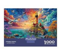 Seaside Lighthouse Puzzle 1000 Pièces Difficile-Jeu De Réflexion pour Adultes Et Enfants (14+),Jeu De Défi Intellectuel 38x26cm/1000pcs