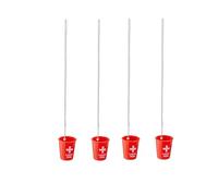 Seaside No.64 - Lot de 4 verres à shot à accrocher - Gobelets pour fête JGA, anniversaire, festival, soirée entre hommes - 6 cl/60 ml - en plastique avec chaîne (dernier aide)