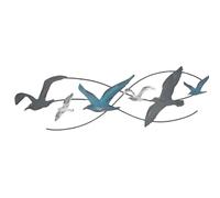 Seaside No.64 - Objet mural mouettes en métal, env. 60 x 17 cm, décoration murale maritime, motif attractif, idée cadeau pour les fans de côtes