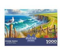 Seaside Paysage Puzzle 1000 Pièces - Puzzle Cozy Soir D’Hiver, Carton Premium, Challenge en Duo, Poster pour Déco, 38x26cm/1000pcs