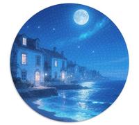 Seaside Town Puzzles 1000 Pieces Cadeau Unique Building Jeu Éducatif Challenge Toy À De Qualité Supérieure Peinture Art pour Adultes Et Enfants À Partir De 12 Ans 1000pcs (67.5x67.5cm)