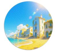 Seaside Town Puzzles 1000 Pieces Cadeau Unique Building Jeu Éducatif Défi Jouet À De Qualité Supérieure Peinture Art pour Adultes Et Enfants À Partir De 12 Ans 1000pcs (67.5x67.5cm)