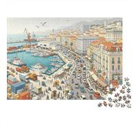 Seaside Townscape Jigsaw Jigsaw Puzzle 1000 Pièces Matériau Recyclable Isometric Art Adulte Jigsaw Jigsaw Puzzle Accessoire de Temps de Jeu en Famille Jeu de Famille Intéressant pour Femmes 70x50...