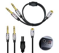 SEASJHBAY 50 cm adaptateur audio 3,5 mm vers 2x6,35 mm Mono - câble stéréo 1/8 pouce (3,5 mm) vers 1/4 pouce (6,35 mm) pour mixer, guitare, ampli piano et haut-parleurs, durable et universel