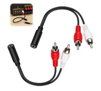 SEASJHBAY Lot de 2 adaptateurs RCA vers jack 3,5 AUX, 10 cm, prise AUX 3,5 mm vers 2 prises RCA, prise femelle 3,5 mm vers 2 mâles, câble audio pour TV, amplificateur, home cinéma, haut-parleur