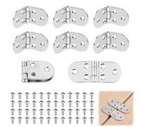 SEASJHBAY Lot de 8 Charnières Pliables 180° en Acier Inoxydable avec 48 Vis, Charniere Invisible pour Porte Placard, Meubles, Tables Pliantes et Machines à Coudre