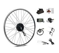 SEASON 28''(700C) E-Bike Kit de Conversion 36V 350W Moteur de Moyeu Arrière à Engrenages sans Balai, adapté pour Roue Libre 6/7/8/9 Vitesses, avec L'écran LCD, Capteur de Pédale