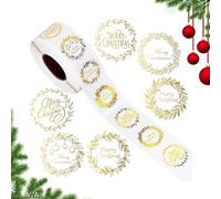 Seasonal Envelope Labels - Christmas Sticker Roll for Holiday Events | Coated Paper with Adhesive Backing, 500 Pieces Decal, Merry Celebration Ornament, Festive Greeting Accessories