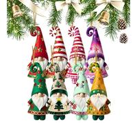 Seasonal Fall Gnomes - 8 Piece Decorative Figurine Set for Party New Year Indoor Outdoor Decor | Charming Gnome Ornaments for Branches Walls Window Seasonal Display Holiday, 8x6x0.3cm Multicolor