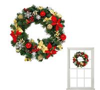 Seasonal Garland - Glass Decals for Interior Styling with Peelable Yuletide Ornaments & Reusable Transparent Artwork usage Decorative Picture Elements for Bathroom, Classroom, Bedroom and Kitchen