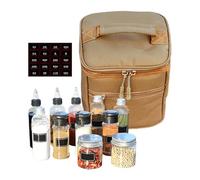 Seasoning Containers Storage Set, 13 Pieces PP Aluminum Jar Bottles with Shaker Lids and Carry Bag, Salt Pepper Shaker Sets for BBQ, Picnic, Outdoor Dining