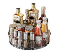 Seasoning Rack - Clear/White, Rotating Countertop Storage, Multifunctional