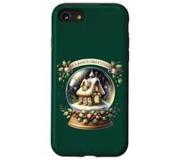 Season's Greetings Boule à Neige Confortable Motif Chalet d'hiver Coque pour iPhone SE (2020) / 7/8