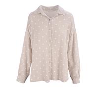 Seasons of April Chemisier 'Liya' beige / blanc, Taille L-XL