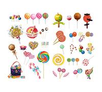 Seasonstorm Autocollants colorés Lollipop Candy Esthétique Journal Journal Voyage Papier Stickers Scrapbooking Papeterie Autocollant Flocons Fournitures d'art (PK460)