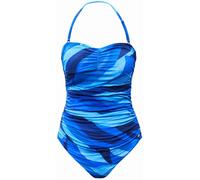 Seaspray Seaspray Blue Long Length Bahamas Gathered Bandeau Swimsuit