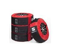 SEAT 000071770C Sac de Protection Complet pour pneus (jusqu'à 18") Noir/Rouge