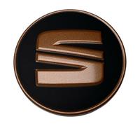 Seat 5F0601171TVK Cabochon de moyeu (1 pièce) cuivre Couvre-moyeu Capuchon de moyeu Noir mat