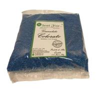 Seat Flor SRL® Sable coloré granuleux, Granulé coloré, pierre concassée colorée, grain coloré (25 couleurs disponibles) Mis. 1,5/3 mm en enveloppe de 1 kg. (Bleu marine)