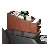 Seat Organizer, Car Console Box, Automotive Storage Divider, Cup and Snack Holder, Interior Accessory Tray, Compact 12.40 X 6.49 X 6.29inch for Keys, Sunglasses, Cell Phone, Tissue Pack, Small Item