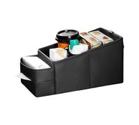 Seat Organizer, Car Console Box, Automotive Storage Divider, Cup and Snack Holder, Interior Accessory Tray, Compact 12.40 X 6.49 X 6.29inch for Keys, Sunglasses, Cell Phone, Tissue Pack, Small Item