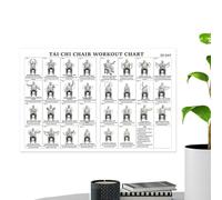 Seated Fitness Guide Poster - Routine Wall Chart, Body Movement Training Plan Art, Home Gym Office Break Space Yoga Studio Display, Daily Mobility Stretch Strength Workout Chair Exercise 30 Day